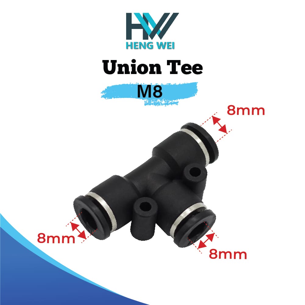 Tee Union Pneumatic Push In To Connect Fitting Connector Tube OD 3/8 - Foto 6