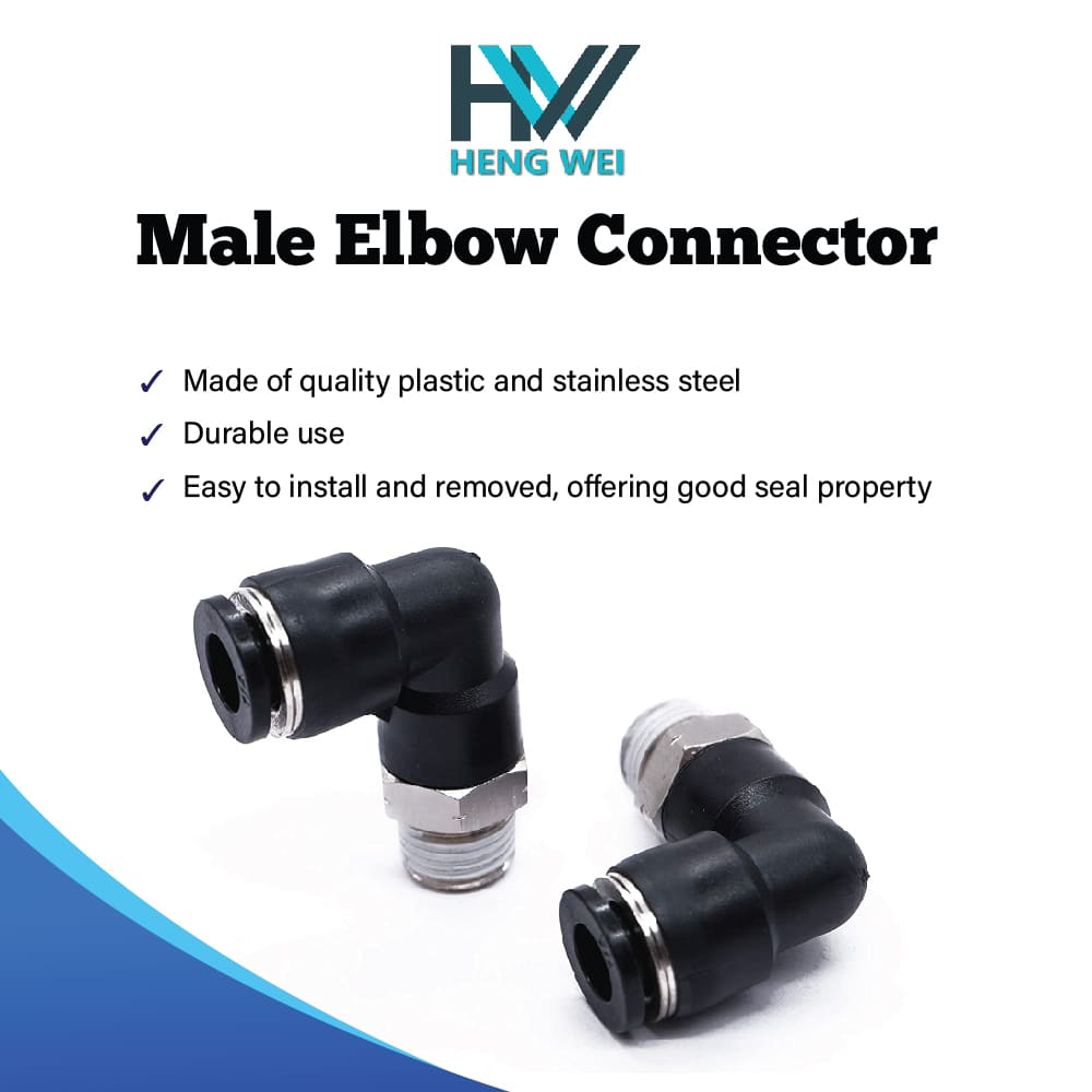 Pneumatic Male Elbow/ Tube Air Push In Fitting/ Hydraulic Fittings/ One